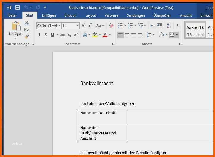 Exklusiv 60 Luxus Vorlage Vollmacht Bank Modelle