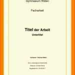 Exklusiv 8 Projektarbeit Deckblatt
