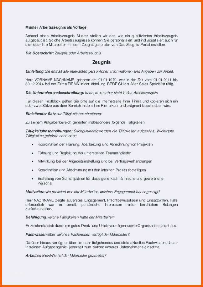 Exklusiv Arbeitszeugnis Vorlage Word