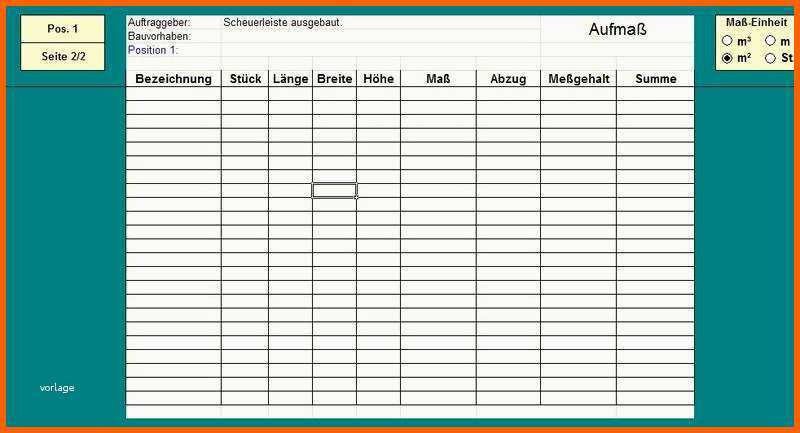 Exklusiv Aufmaß Vorlage Pdf – Meinepdfx