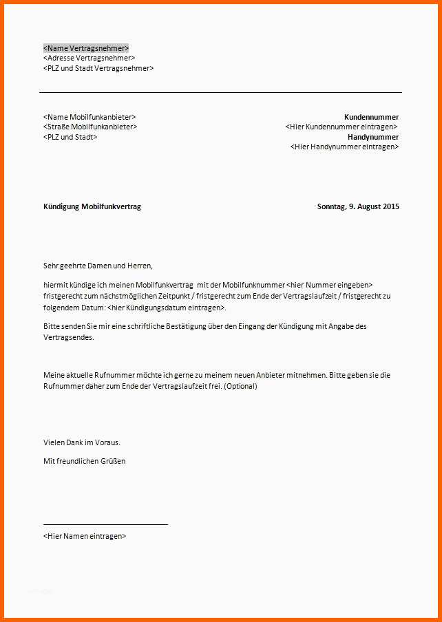 Exklusiv Außerordentliche Kündigung Vodafone Uppigkeit Kündigung