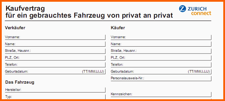 Exklusiv Auto Kaufvertrag Vorlage Zum Ausdrucken