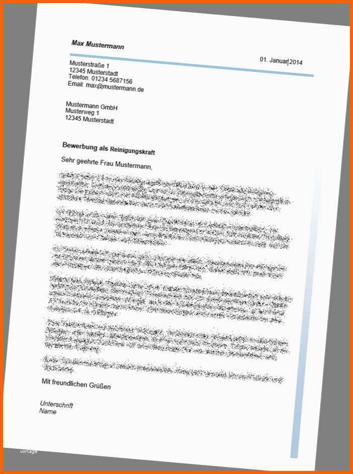 Exklusiv Bewerbung Reinigungskraft Vorlage Kostenlos – Vorlagen