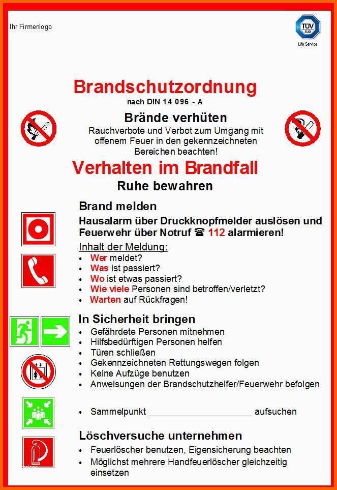 Exklusiv Brandschutzordnung Brandschutz