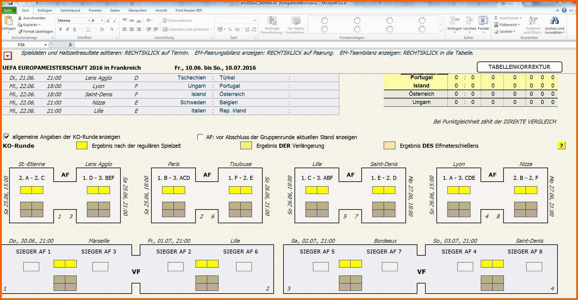 Exklusiv Em Tippspiel 2016 Xxl Für Excel Download – Giga