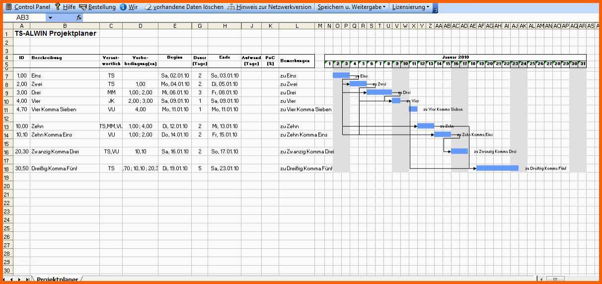 Exklusiv Excel Xl Projektmanager