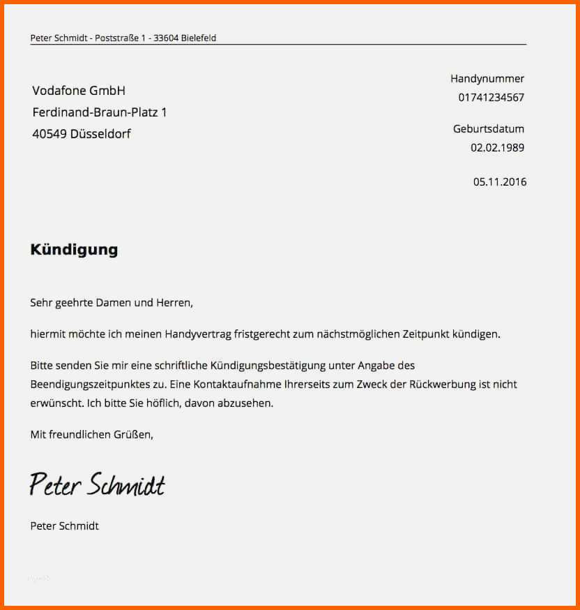 Exklusiv Handy Kündigung Vorlage Luxus Handy Kündigung Vorlage