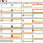 Exklusiv Kalender 2016 In Excel Zum Ausdrucken 16 Vorlagen