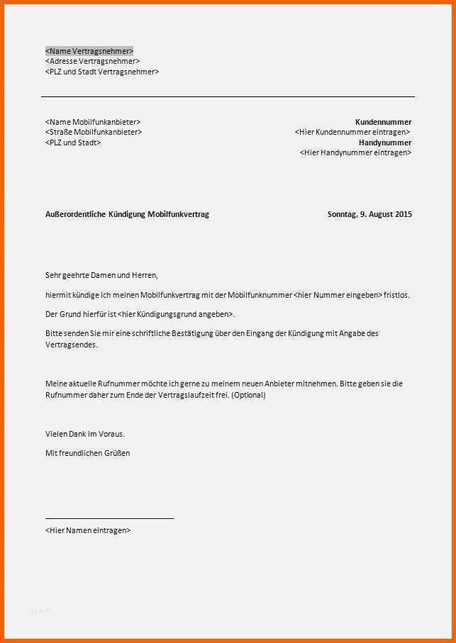 Exklusiv Kündigung Nach Elternzeit Durch Arbeitnehmer Vorlage