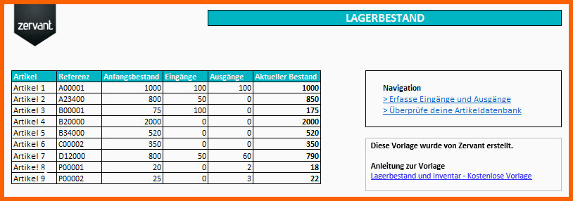 Exklusiv Lagerbestand Und Inventar Kostenlose Vorlage In Excel