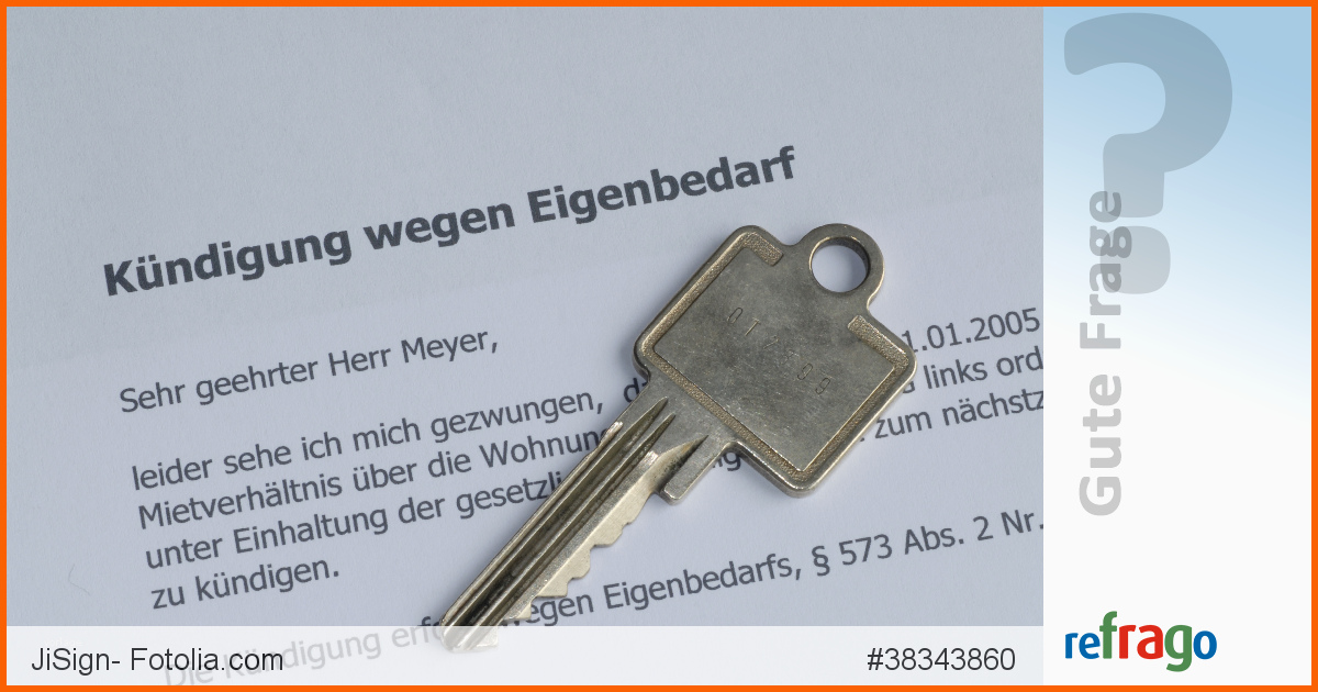 Exklusiv Muster Eigenbedarfskündigung Wie sollte Eine Kündigung