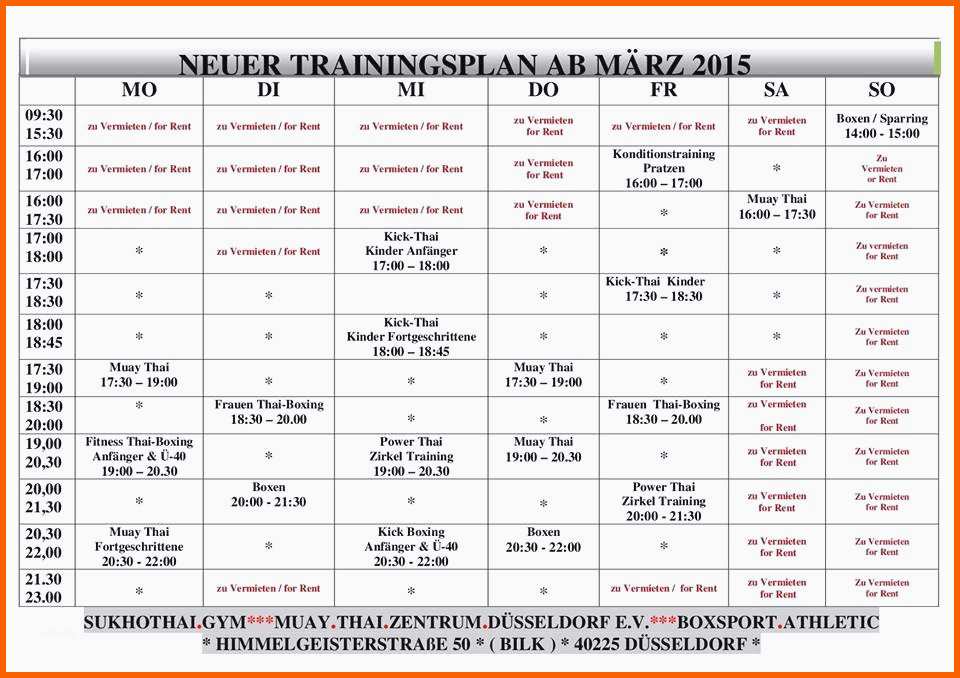 Exklusiv Neues Trainingsplan Erstellen Vorlage