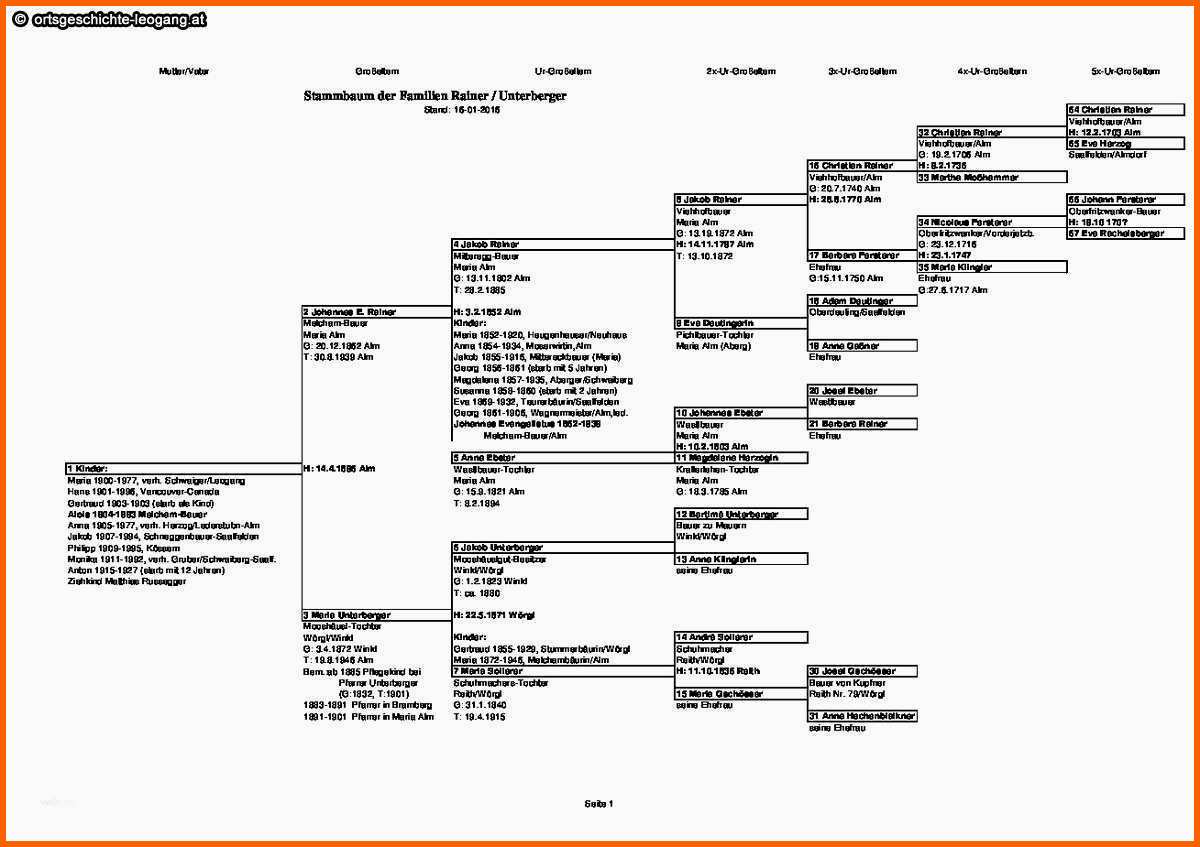 Exklusiv Stammbaum Vorlage Pdf Beste Stammbaum Rainer Unterberger