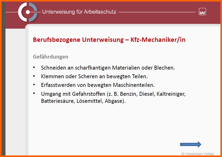 Exklusiv Unterweisungspräsentation Kfz Mechaniker sofort Download