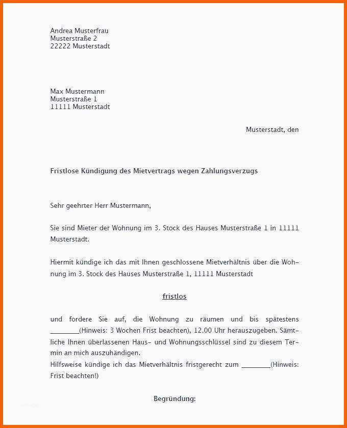 Exklusiv Vorlage Fristlose Kündigung Arbeitnehmer Kündigung Garage