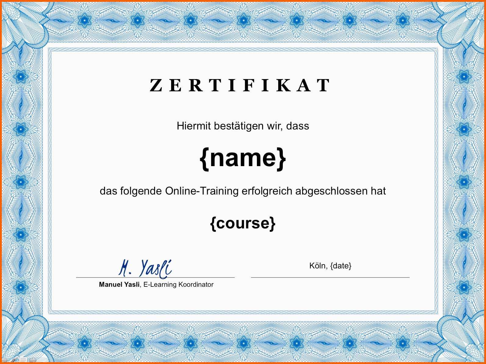 Fabelhaft 15 Zertifikatvorlagen