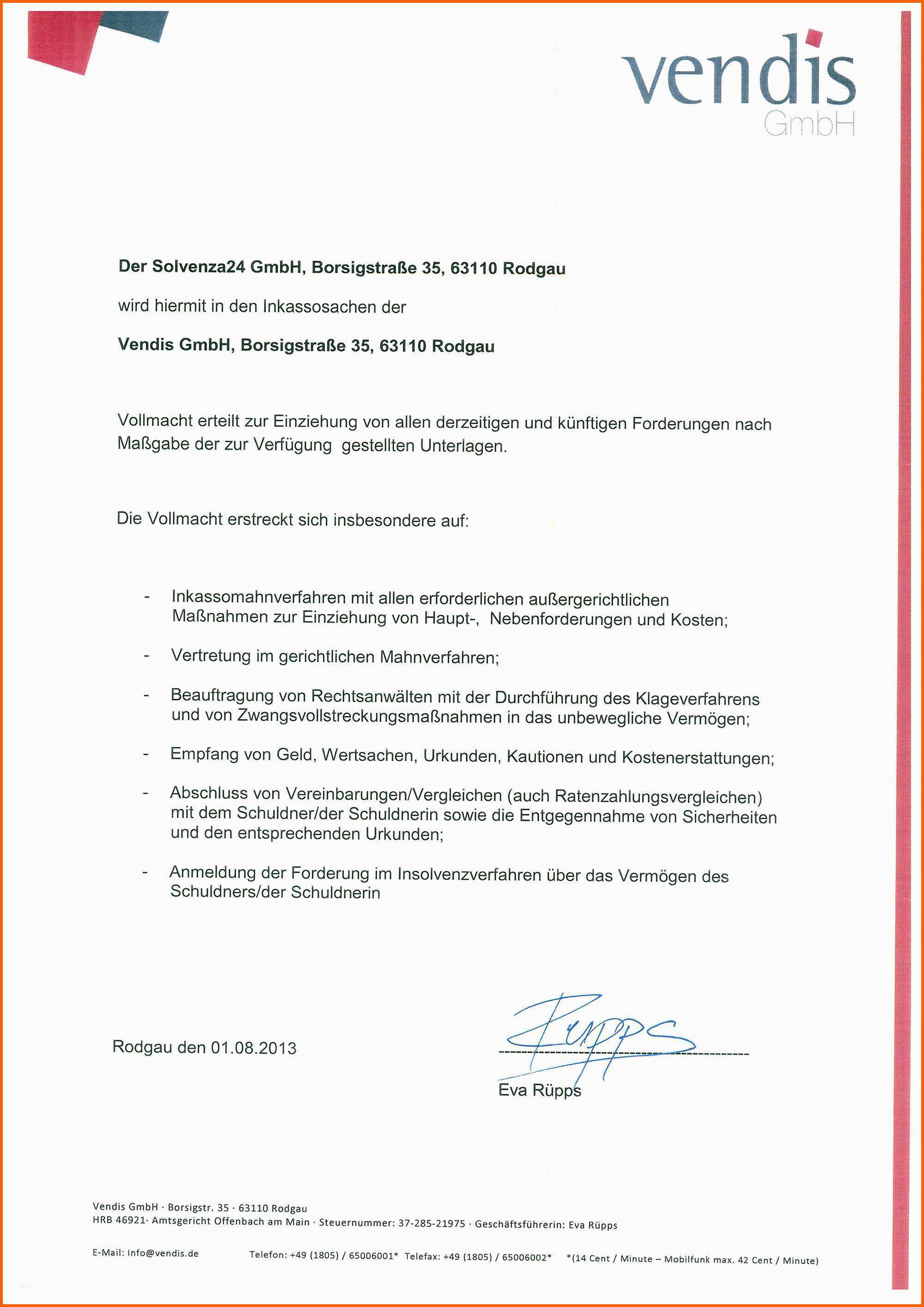 Fabelhaft 17 Bevollmächtigung Muster