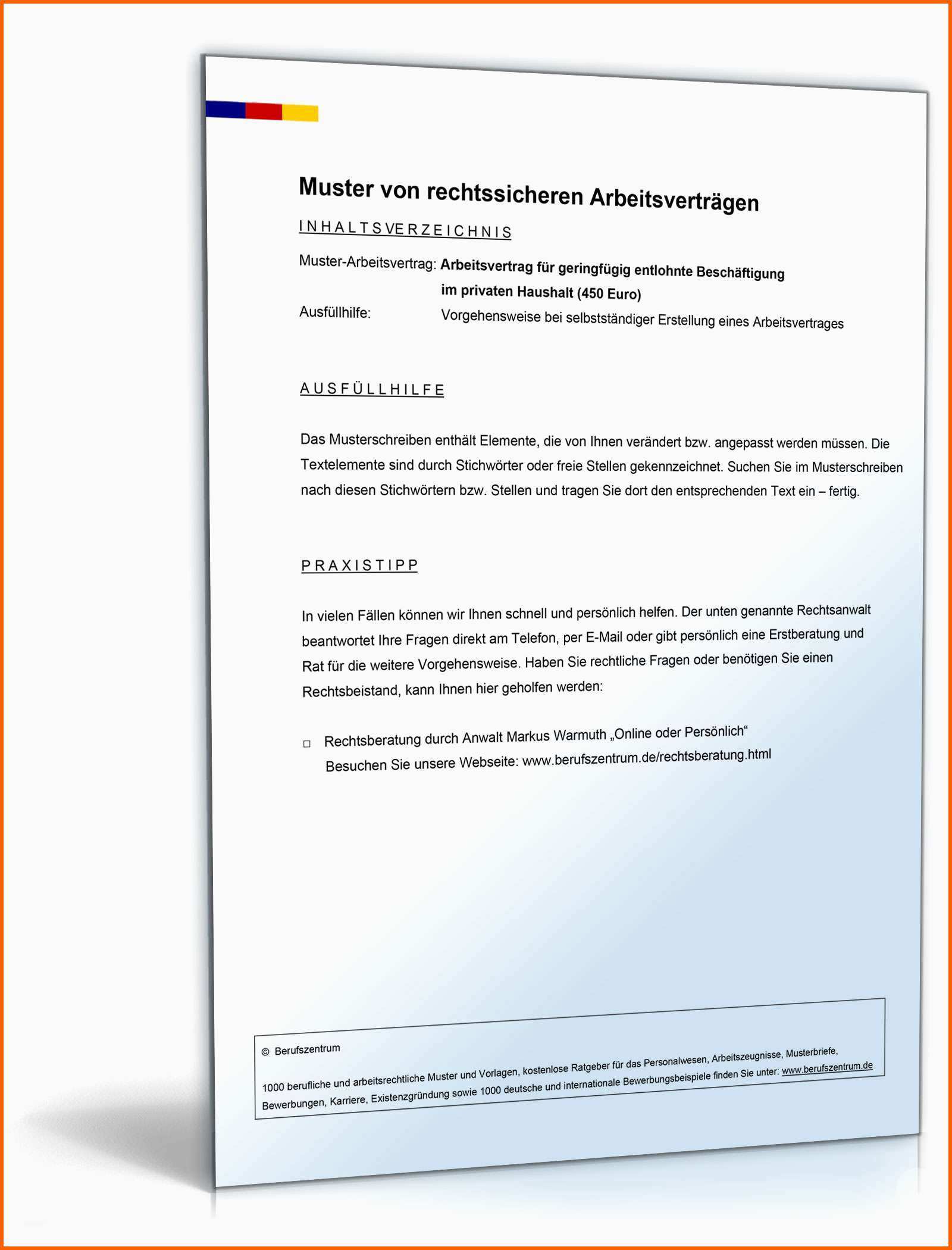 Fabelhaft Arbeitsvertrag Minijob Privater Haushalt