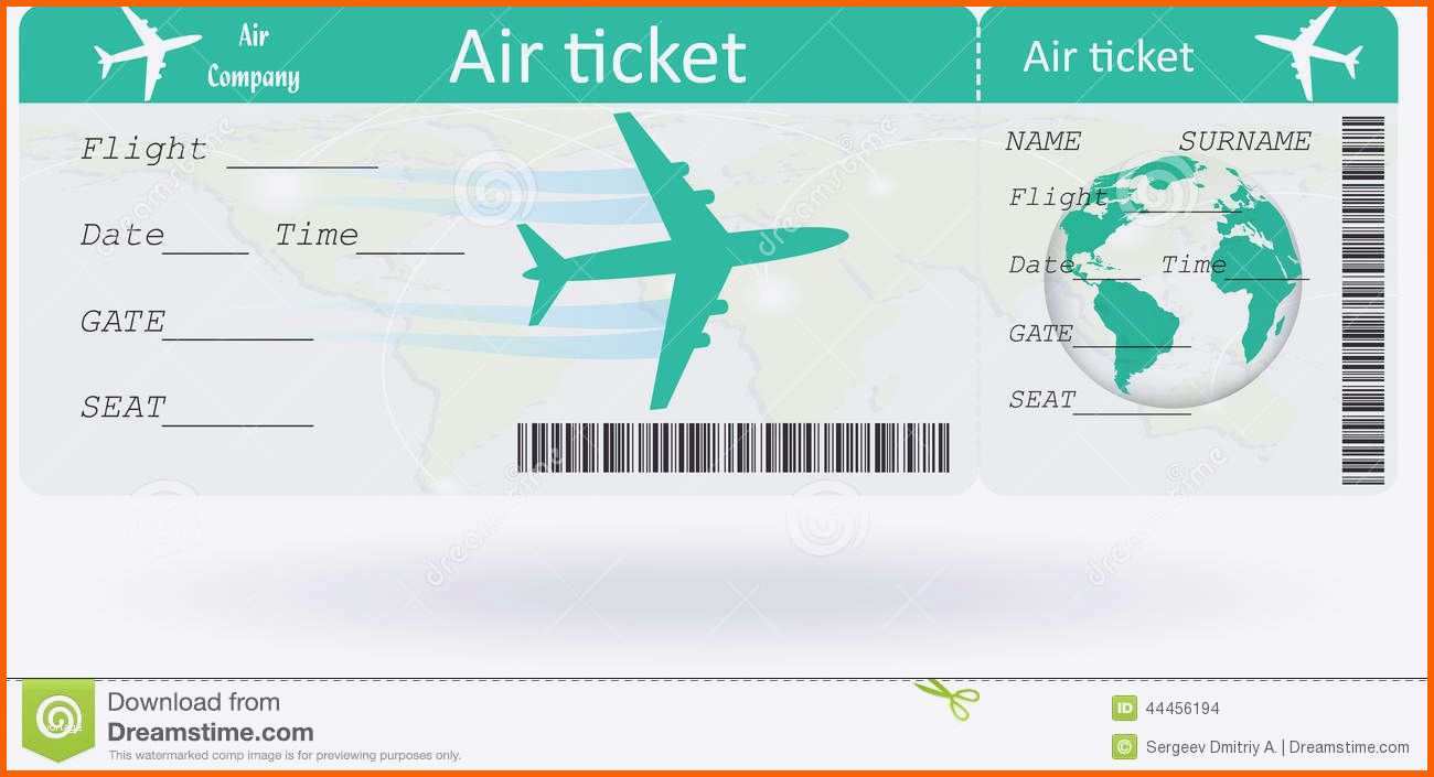 Fabelhaft Flugticket Vorlage