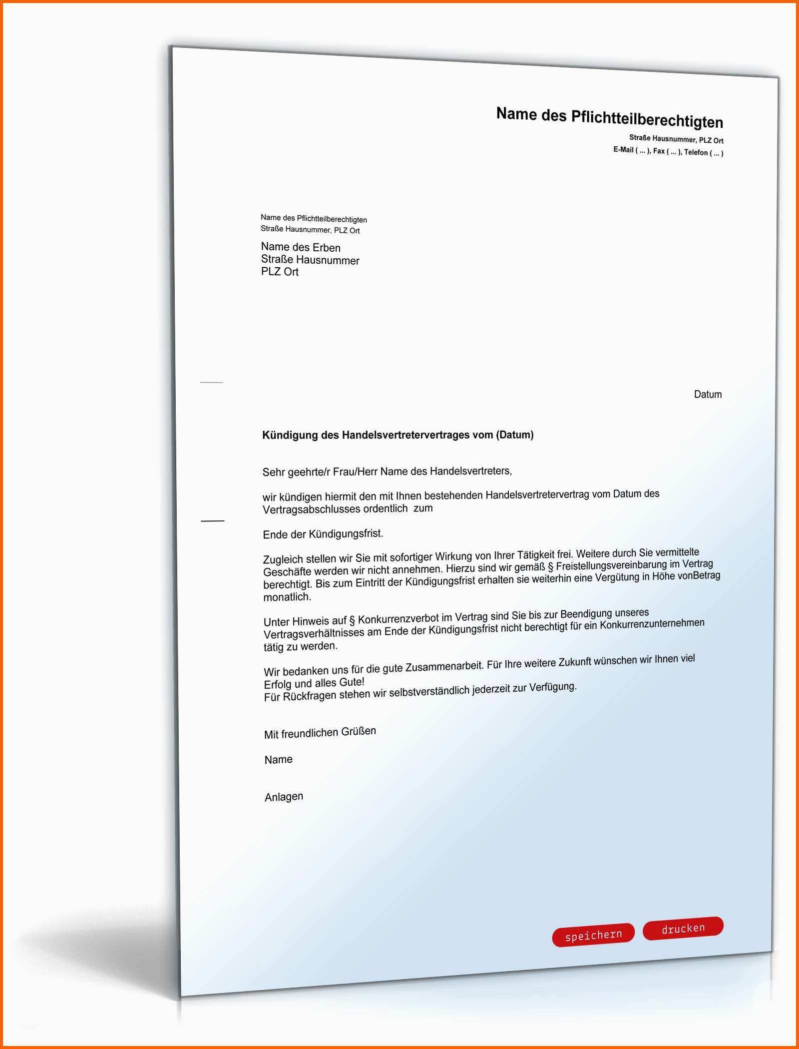 Fabelhaft Fristgemäße Kündigung Handelsvertreter