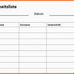 Fabelhaft Gratis Anwesenheitsliste Vorlage Teilnehmerliste