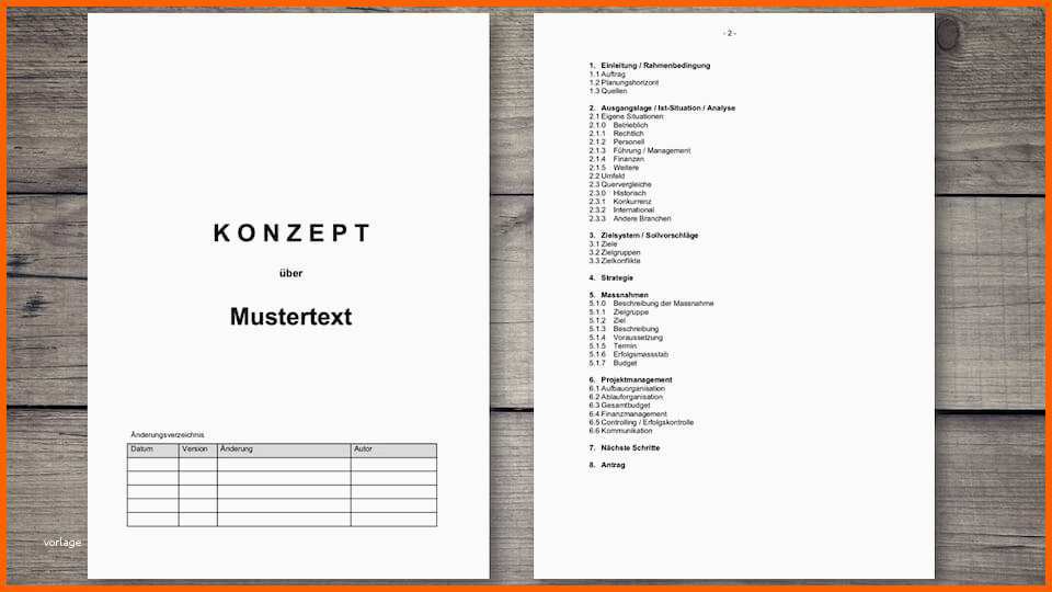 Fabelhaft Konzept Vorlage Im Word format