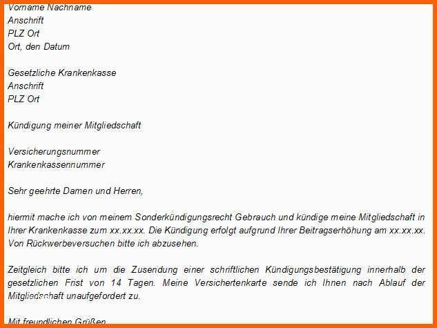 Fabelhaft Kündigung Versicherung Vorlage Word Kostenlos – Vorlagen