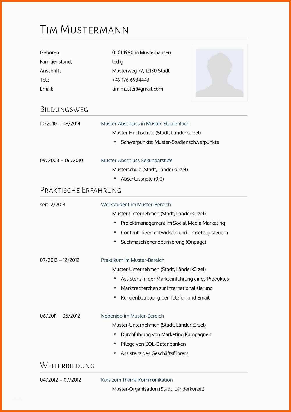 Fabelhaft Lebenslauf Muster Für Arzt