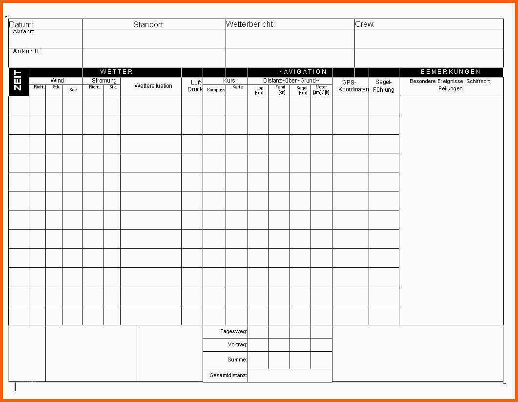 Fabelhaft Logbuch Vorlage Word – Wordde