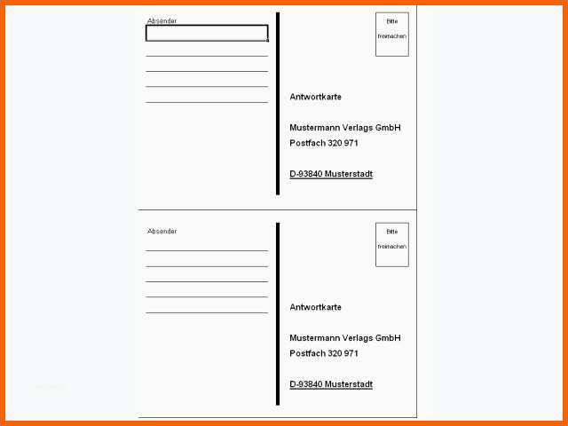 Fabelhaft Vorlage Postkarte Gewinnspiel Antwortkarten Vorlage