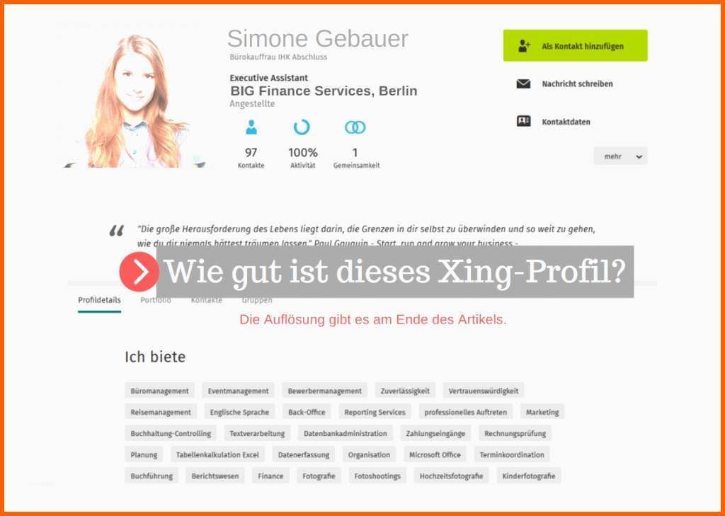 Fabelhaft Vorlage Xing Profil Niedlich Professionelle Business