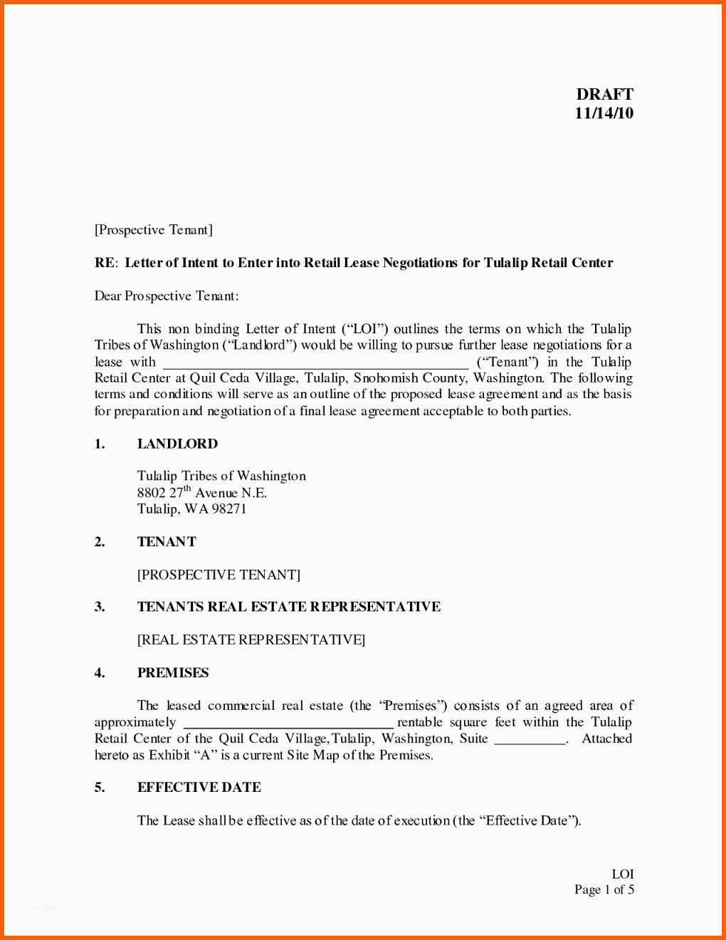 Fantastisch 11 Letter Of Intent Vorlage