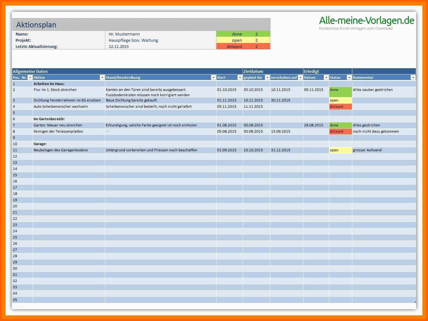 Fantastisch 12 Excel to Do Liste Vorlage