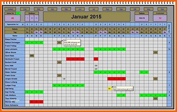 Fantastisch 15 Urlaubsplaner Excel