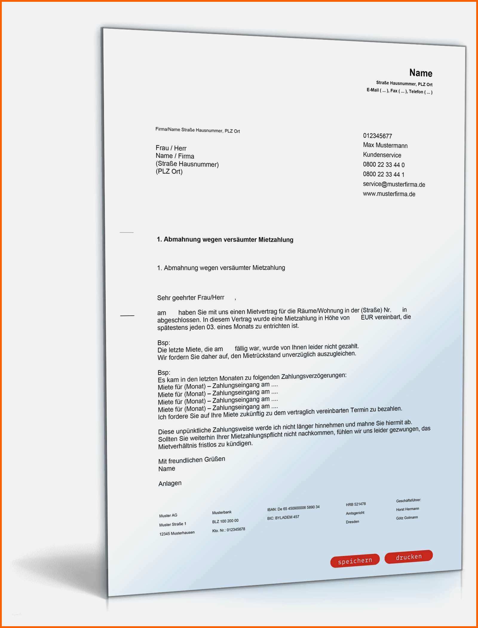 Fantastisch 15 Zahlungserinnerung Miete Vorlage
