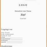 Fantastisch 20 Deckblatt Hausarbeit Vorlage Word