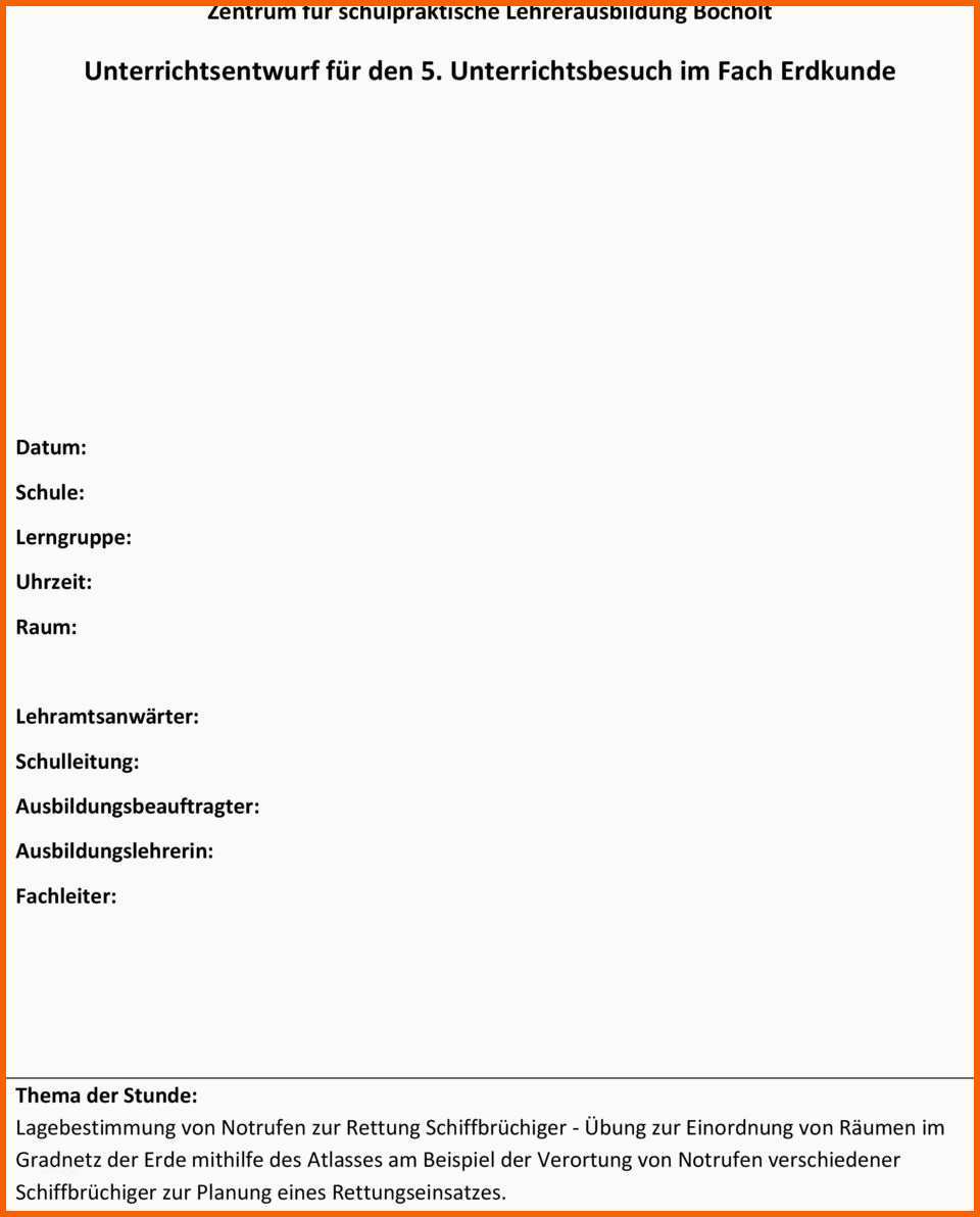 Fantastisch 20 Tabellarischer Unterrichtsentwurf Vorlage