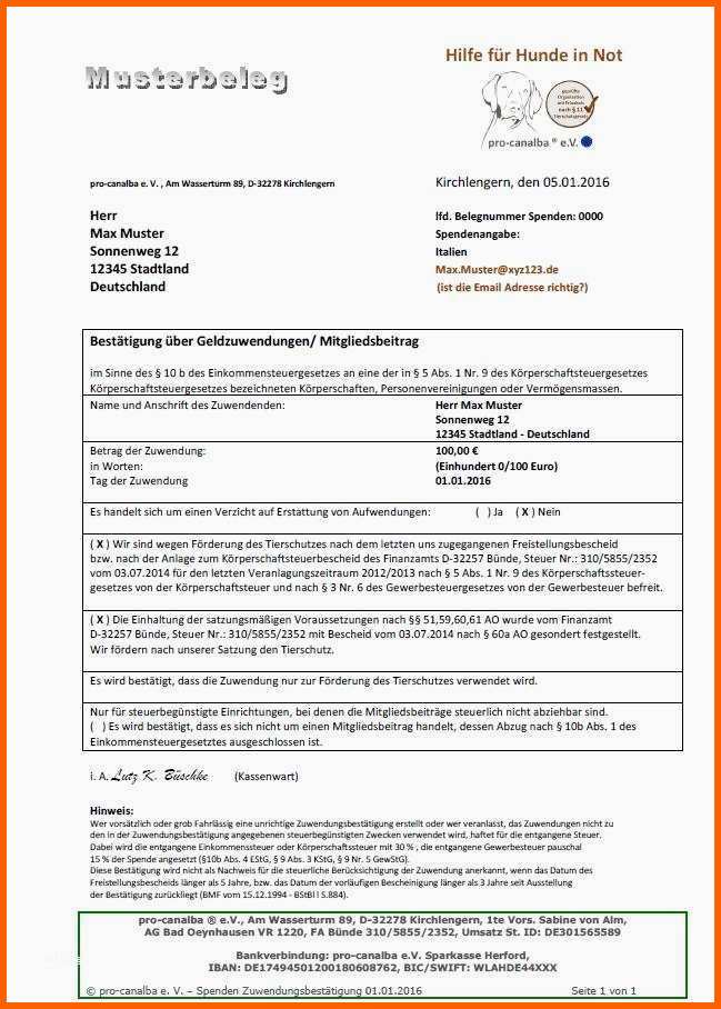Fantastisch 46 Süß Spendenbescheinigung Sachspende Vorlage Bilder