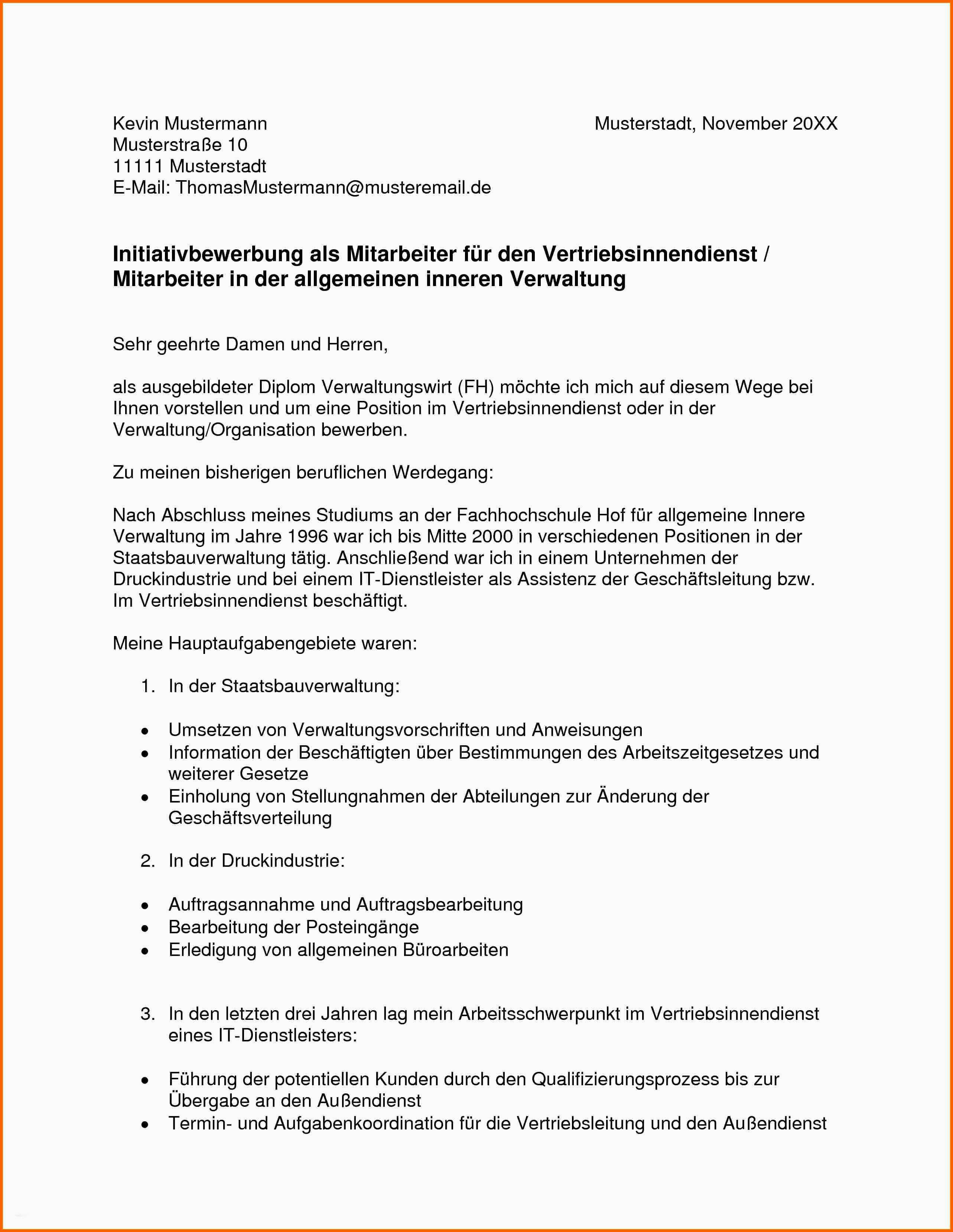 Fantastisch 53 Elegant Initiativbewerbung Muster Vorlage Kostenlos