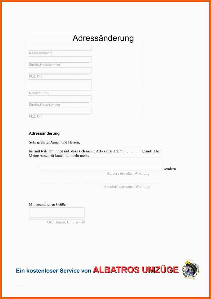 Fantastisch Adressänderung Bei Umzug