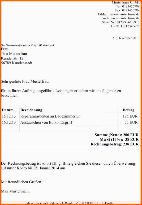 Fantastisch Auftragsbestätigung Vorlage Pdf Schön Kleingewerbe
