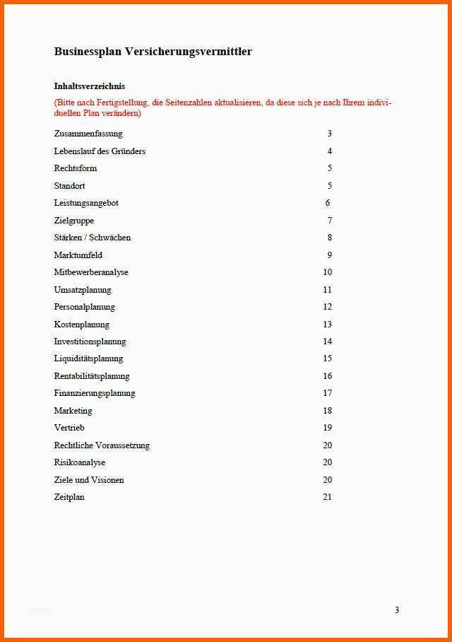 Fantastisch Businessplan Versicherungsvermittlermuster Vorlage Zum