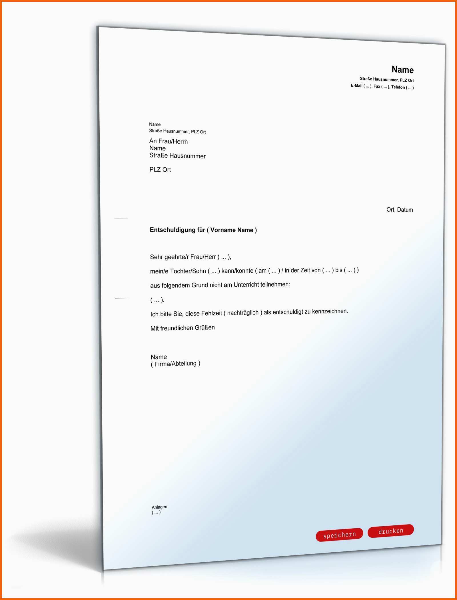 entschuldigung schule