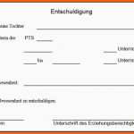 Fantastisch Entschuldigung Schule Vorlage Krank Angenehm Downloads