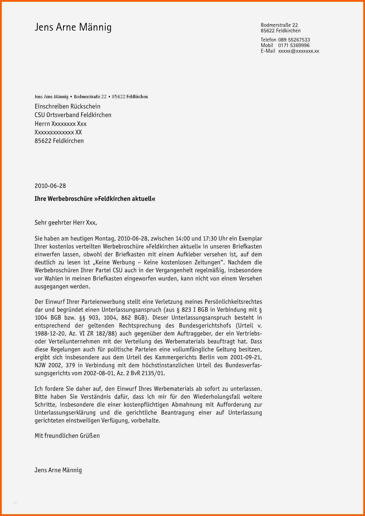 Fantastisch Fizieller Brief Vorlage Elegant Ein Brief Beispiel