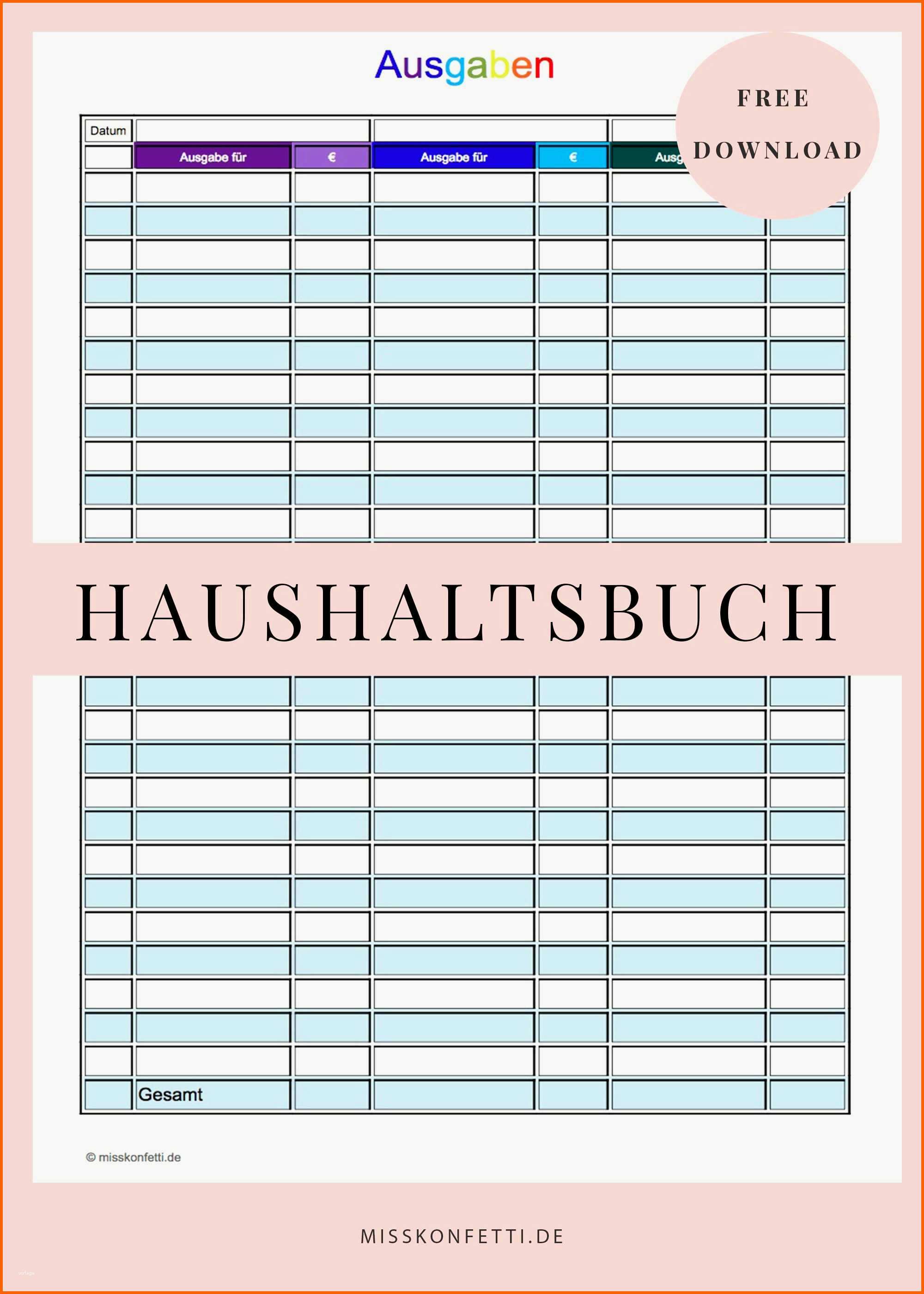Fantastisch Haushaltsbuch Excel Vorlage Kostenlos 2014 Editierbar