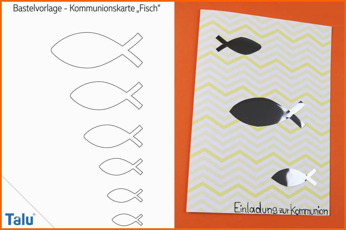 Fantastisch Kommunionskarten Selber Basteln Einladungskarte Für
