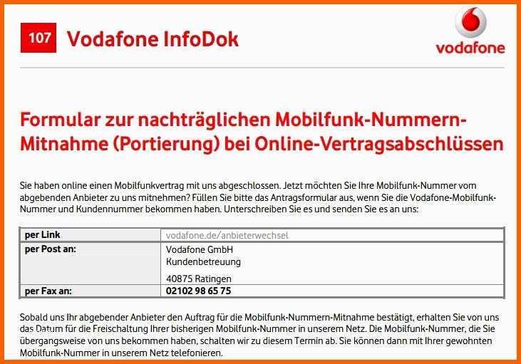 Fantastisch Kündigung Vodafone Vorlage Vodafone Kundigung Vorlage