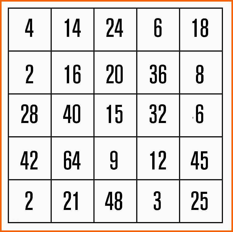 Fantastisch Mathe Bingo Beispiel Mathemakustik