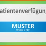 Fantastisch Muster Patientenverfügung Word Pdf